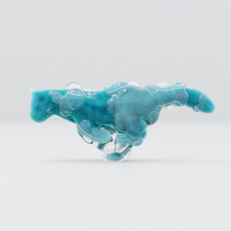 ART PRIME 30000-2605：Cat Running in Bubbles